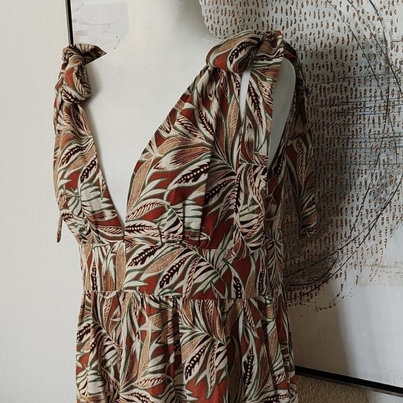 New House of Harlow Earth Tone Tie Strap Dress Size M - Picture 4 of 9